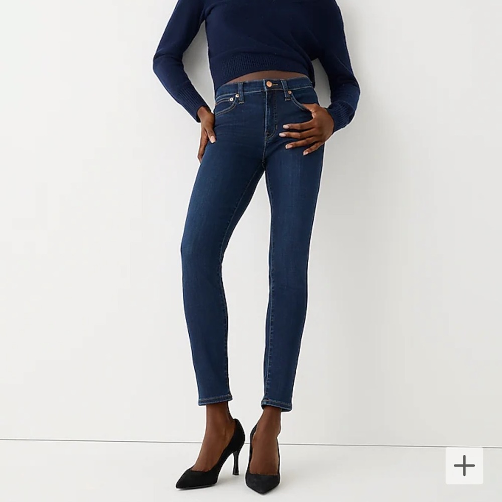 NWOT J Crew Tall 9” mid-rise Toothpick Jean Point Lake Wash 26T!